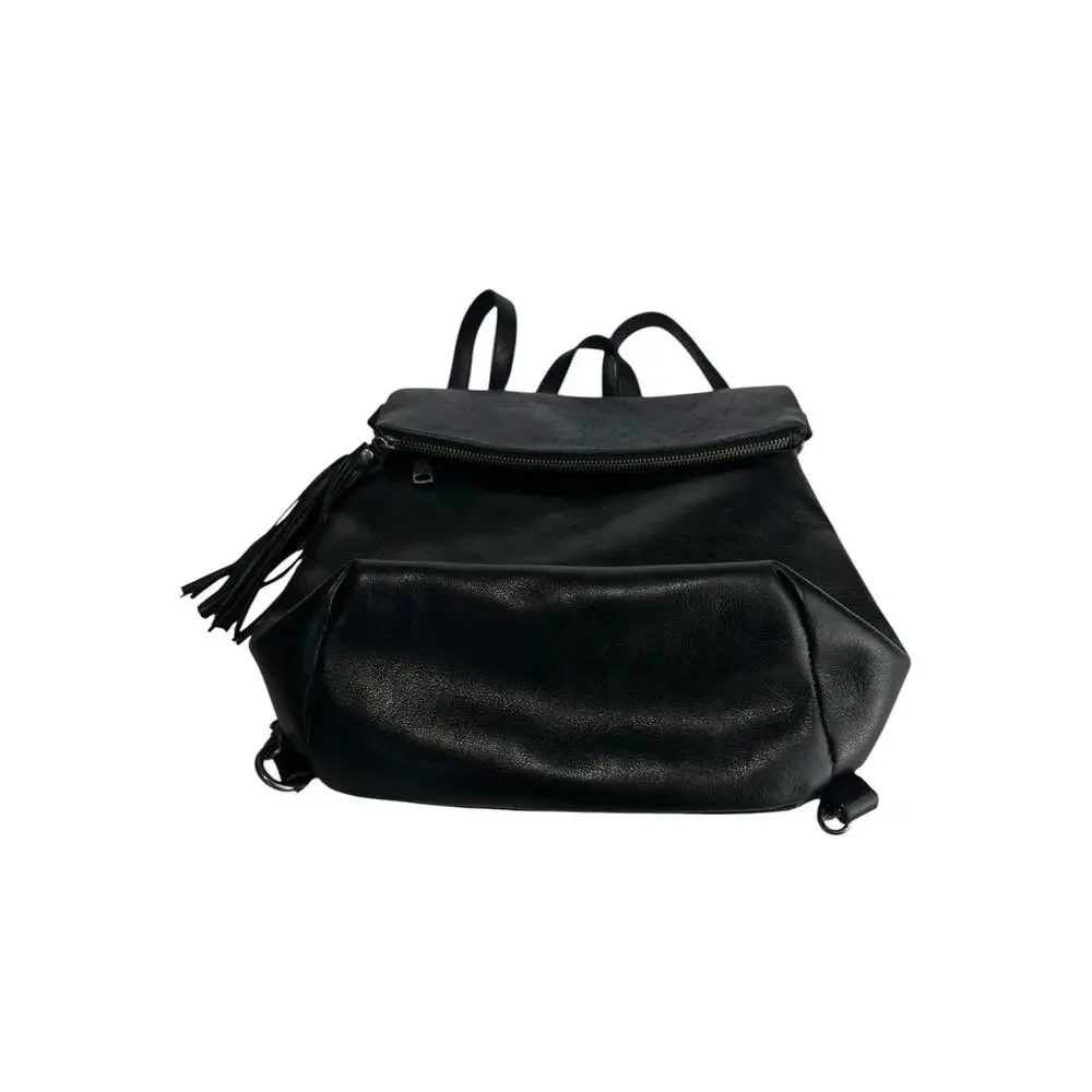 Patricia Nash Luzille Heritage Black Leather Backpack Purse